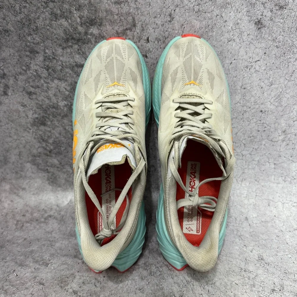 Hoka Carbon X 2 Mens Size 10 White Orange Running Shoes 1113526 WBOR
